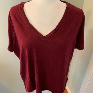 Ava & Viv V-Neck Burgundy Top, 2X